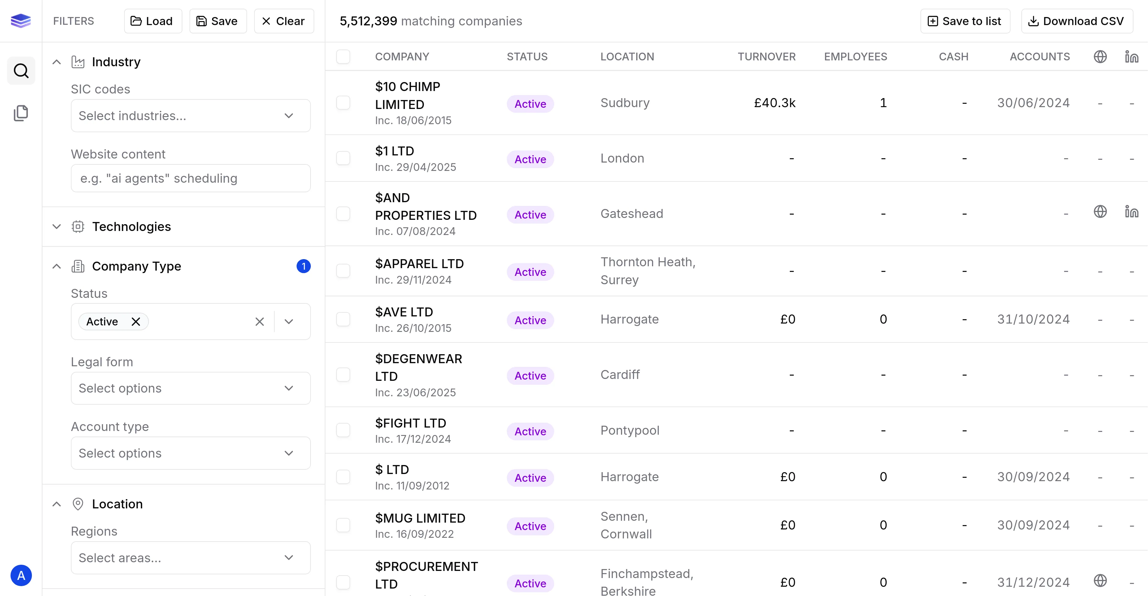 Firmbase — Unternehmens-Suchmaschine für den UK-Markt